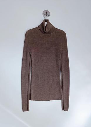 Женский гольф в рубчик из мериносовой шерсти cos x arket merino jumper/мерринос/волновой/водолазка/бадлон/шерстяной/шерстяной/базовый/стильный/
