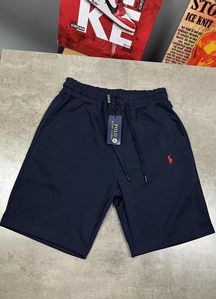 Трикотажні шорти polo ralph lauren чоловічі сині шорти поло ральф лорен спортивні чоловічі літні l