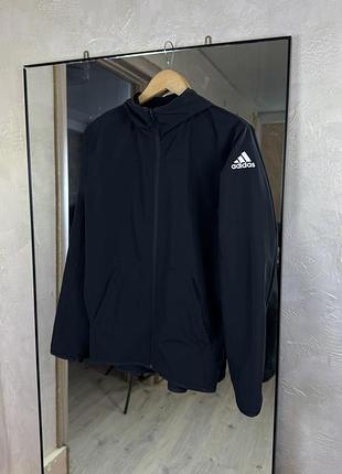 Вітрівка adidas softshell чорна куртка з капюшоном спортивна