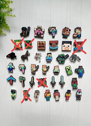 Джибітси на крокси майнкрафт minecraft прикраси на crocs jibbitz