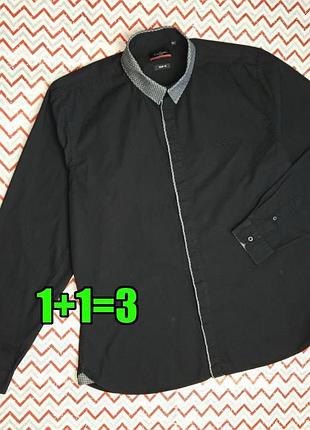 😉1+1=3 черная приталенная мужская рубашка pierre cardin slim fit, размер 50 - 52