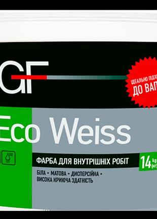 Краска водоэмульсионная матовая mgf eco weiss m1, 1.4 кг