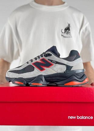 New balance 9060 grey black orange