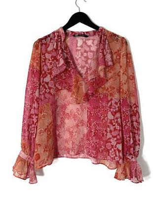 Блуза zara шифонова