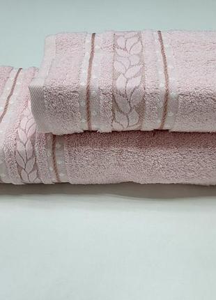 Полотенце махровое vip cotton filiz, св.розовое (сауна) - большое банное полотенце 80×150 см
