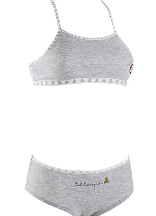 Топ і труси lula castagnette brassiere&shorty x1 fille сірий діт 6/8