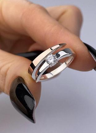 Серебряное кольцо с золотой пластиной