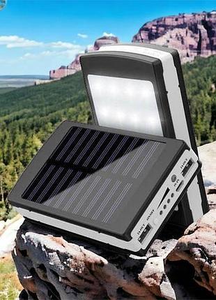 Умб power bank solar 20000 mah мобильное зарядное с солнечной панелью и лампой, повербанк для планшета lr-79