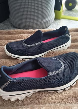 Слипоны мокасины туфли скечерс skechers go walk 2 синие 37