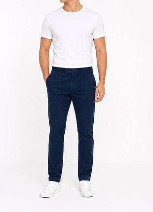 Мужские брюки burton menswear london stretch slim синие 34r 86 см