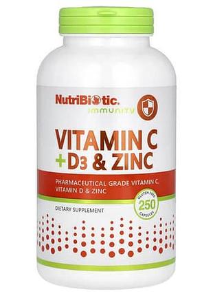 Nutribiotic vitamin c + d3 & zinc 250 капсул
