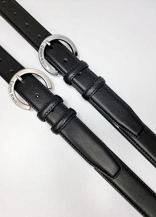 Шкіряний жіночий ремінь 120 см в коробочці від calvin klein брендовий пасок для жінки з шкіри кельвін кляйн чорний