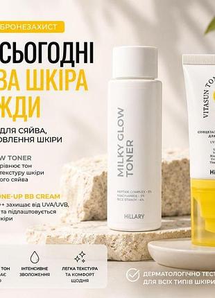 Набор для ровного тона и ежедневной защиты hillary spf30+ ivory