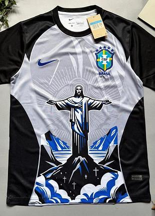 Футболка nike brazil чоловіча синя футболка збірної бразилії найк нова колекція літня повсякденна s