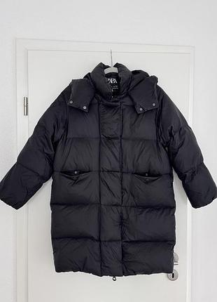 Зимова куртка zara 11-12 років пух на дівчинку