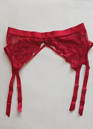 Новий червоний мереживний пояс для панчіх lovehoney lingerie розмір o/s