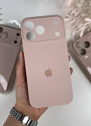 Силиконовый чехол на айфон 17 pro c закрытым низом и камерами | iphone 17 pro бежевый (19)