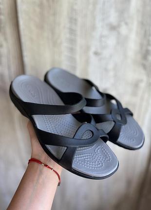 Crocs сандалі жіночі 38 розмір чорно-сірі нові