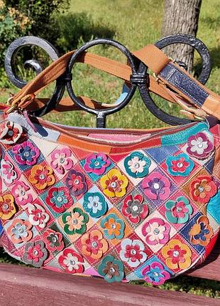Оригинальная, яркая сумка из натуральной кожи magic bags.