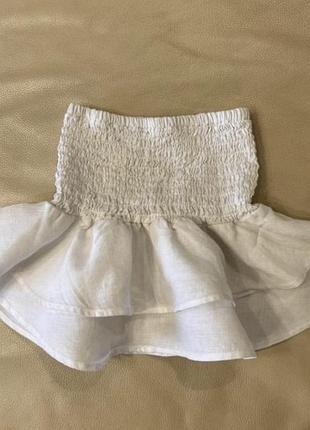 Біла лляна спідниця, zara 6 років ріст 116 як нова, спідничка, юбка