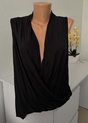 Жіночий асиметричний топ river island, розмір s/m чорний