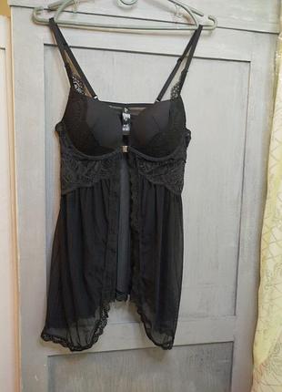 Черный пеньюар / рубашка babydoll secret possessions (primark), размер: 75b /