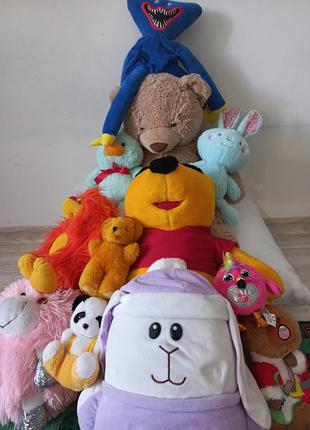 Игрушки мягкие б/у, набор 4