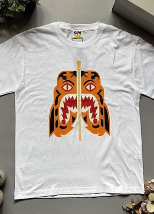 Bape tiger футболка белая