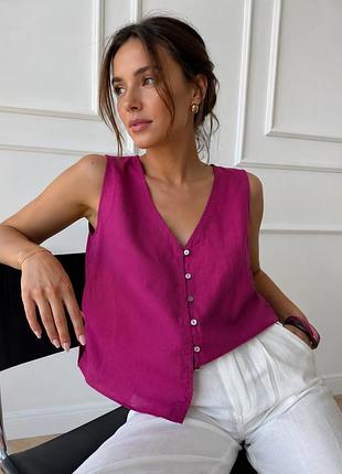 Mark&spencer,нова,лляна жіноча майка