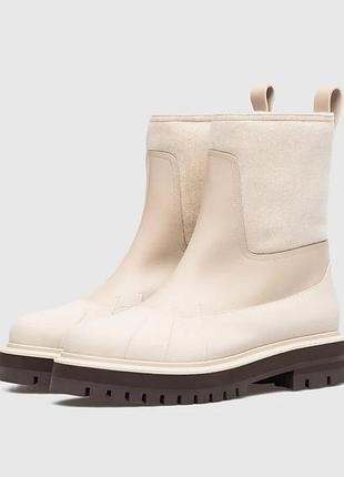 Ботинки женские loro piana кожаные демисезонные бежевые, премиум качество