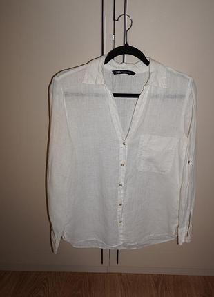 Женская льняная рубашка zara