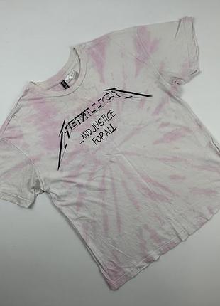 Жіноча бавовняна футболка metallica tie dye h&m розмір s-m