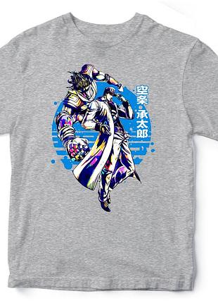 Футболка аніме "jojo" джоджо 2 сірий, xl