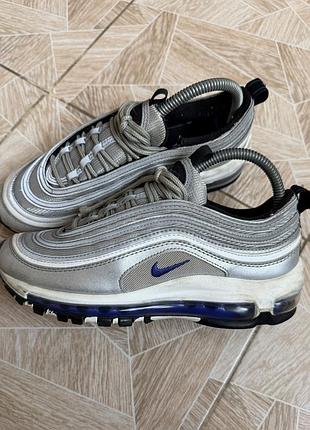 Кроссовки streetwear hype y2k nike air max 97 silver blue trainers youth us 5.5y eu 38