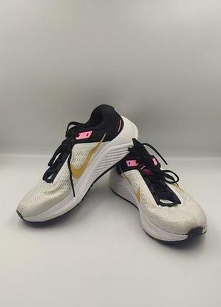 👟 nike air zoom structure 24 'white/wheat gold' — преміальні жіночі бігові кросівки з підвищеною стабільністю та підтримкою стопи 39 розмір
