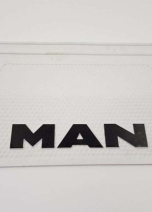 Бризговик з написом man 400x650mm білий випуклий 3d 1шт
