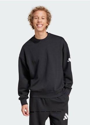 Світшот чоловічий adidas essentials loose fit 3 bar logo sweatshirt black jf3576