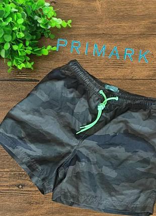 🌿🌿primark шорты мужские /подростковые с плавками под плащевку камуфляж хаки s 🌿🌿