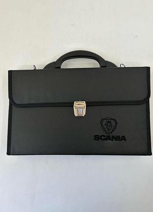 Портфель для документів шкіра-вініл з написом scania