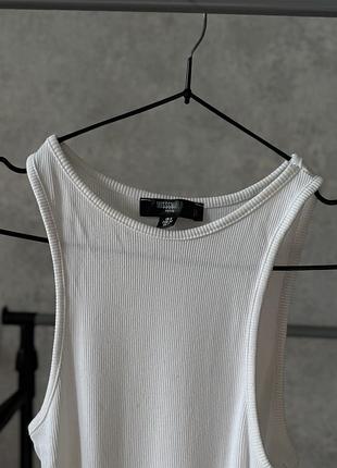 Біле боді майка в рубчик missguided petite (розмір xs / 34)