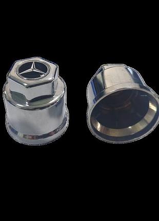 Ковпачок колісний довгий d32mm хромоваий наліпка mercedes