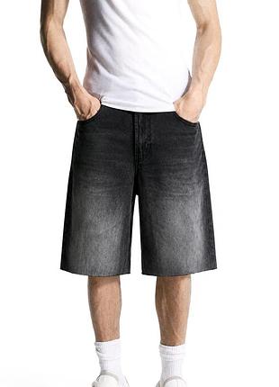 Широкі чоловічі джинсові шорти bershka super baggy fit shorts