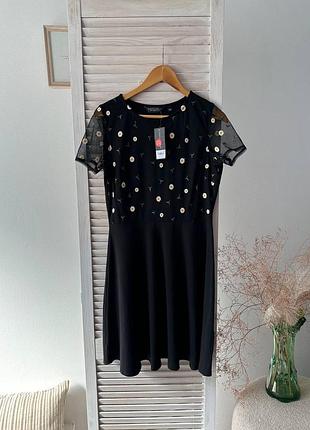 Платье с сеточкой с ромашками dorothy perkins