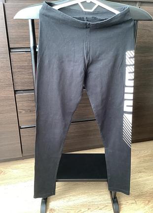 Спортивні чорні лосини puma (легінси) для дівчинки на вік 11-12 років (146—152)