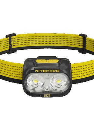 Налобный фонарь nitecore ut27 2025 mct 2.0 pro (2xnitelab mct uhe led, 800 люмен, 12 режимов, 3xaaa, hlb1500), черный