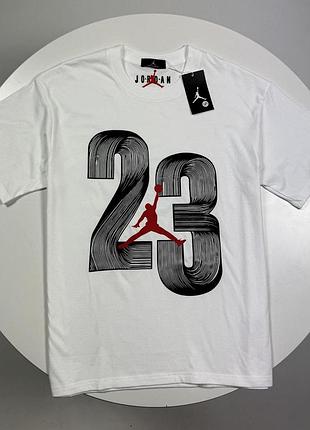 Футболка jordan 23 мужская белая футболка джордан 23 мужская спортивная летняя повседневная (s-xl) l