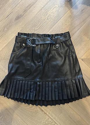 Жіноча спідниця з еко шкіри zara чорна