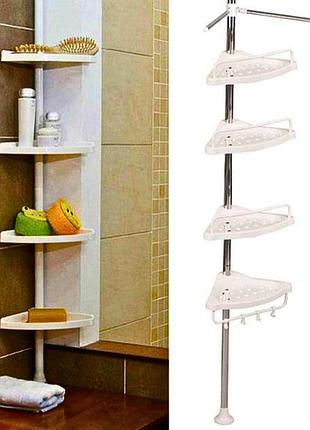 Угловая полка для ванной комнаты multi corner shelf / металлическая телескопическая этажерка