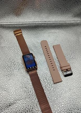 Женские смарт-часы smart watch (rose gold) с двумя ремешками