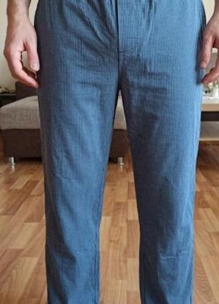 Мужские пижамные брюки в клетку размер l-xl 100% коттон хлопок